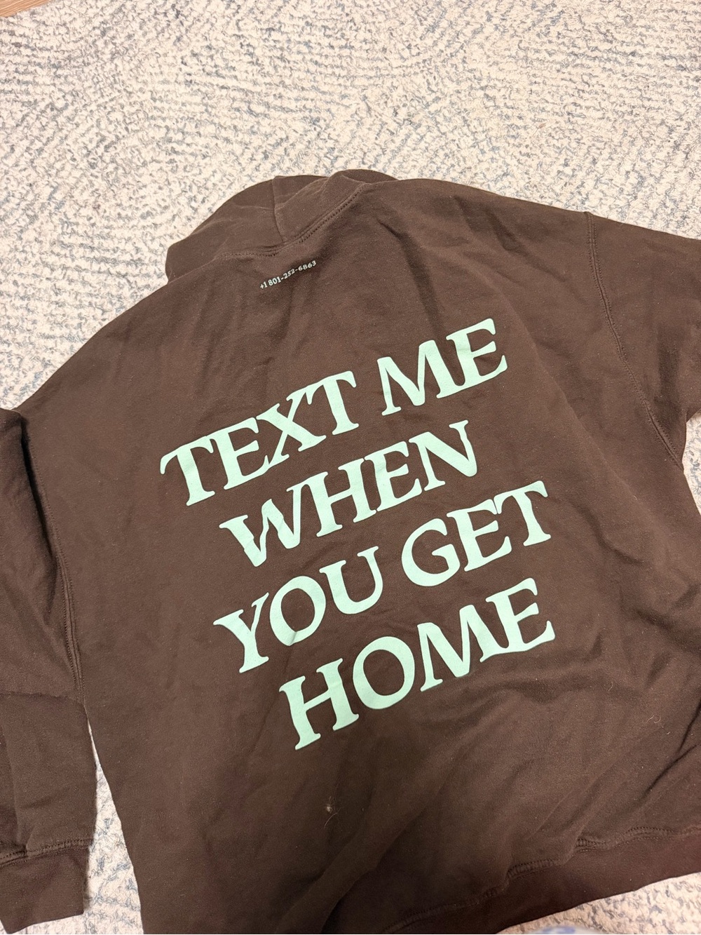 Lonely ghost text me when you get home brown hoodie